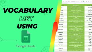 Increase Your Vocabulary Effortlessly with Google Sheets ⭐ [upl. by Anileh444]