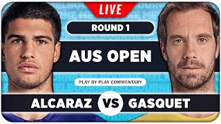 ALCARAZ vs GASQUET • Australian Open 2024 • LIVE Tennis PlaybyPlay Stream [upl. by Priscella]