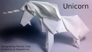 Origami Unicorn Román Díaz  not a tutorial [upl. by Acinnad]