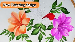 Fabric painting  Beautiful Design Painting Tutorial [upl. by Nywde]