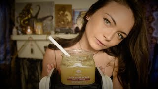 Exfoliating Your Ears Sugar Scrub Crackling Candle ASMR [upl. by Elleinod666]