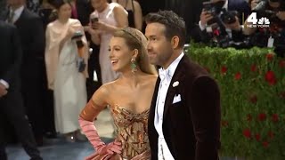 Blake Lively’s 2022 MET GALA Dress Unfurls Into a New Look on the Red Carpet  NBC New York [upl. by Netti]