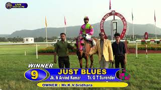 JUST BLUES with N Arvind Kumar up wins The Delhi Race Club Trophy Div1 2024 RACE 96 [upl. by Ioved800]