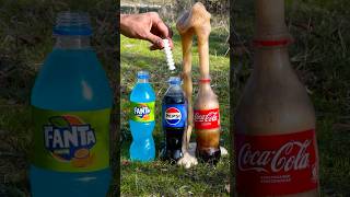 “The Mentos Experiment What Happens to Coke Pepsi and Fanta” cokevsmentos [upl. by Philips]