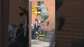 Thief Gets Instant Karma Trying to Steal Dirt Bike 😡 shorts [upl. by Christoph371]