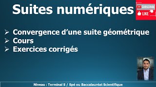 Convergence d’une suite géométrique  cours et exercice [upl. by Nonnag]