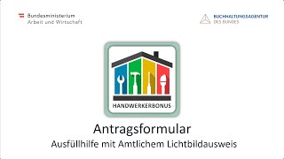 Ausfüllhilfe Antragsformular Handwerkerbonus mit Amtlichem Lichtbildausweis [upl. by Haman]