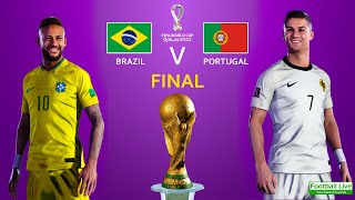 FIFA World Cup Final 2022  Brazil Vs Portugal  Ronaldo Vs Neymar  eFootball PES 2021 Gameplay PC [upl. by Balliett318]