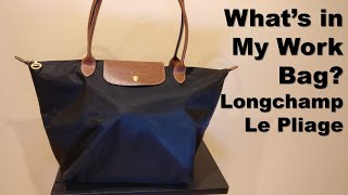 Whats in My Work Tote  Longchamp Le Pliage [upl. by Altaf165]