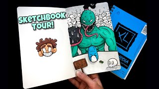 Sketchbook Tour 2019 Drawing Progression sketchbook flip through [upl. by Puttergill]