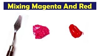 Mixing Magenta And Red  What Color Make Magenta And Red  Mix Acrylic Colors [upl. by Clio460]