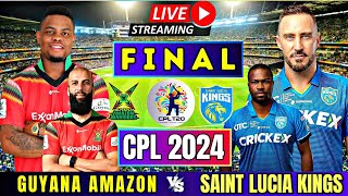 LIVE CPL FINAL  Guyana Amazon Warriors vs Saint Lucia Kings Final 2024 live gaw vs slk final [upl. by Minni]