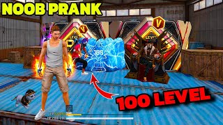 Noob No internet Prank 😊 लेकिन सामने 100 Level Player आ गया 😭 V badge Player 😱 Garena free fire [upl. by Anaeirb]