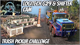 SnowRunner Trash Pickup Challenge 🚛♻️  Logitech G29 amp Shifter Cam [upl. by Arrekahs]