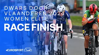 IMPRESSIVE RIDE 💨  Dwars door Vlaanderen 2024 Womens Race Finish  Eurosport Cycling [upl. by Annoved]