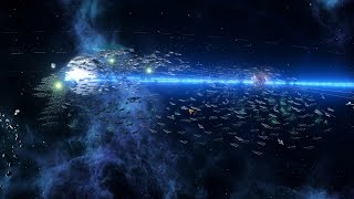 Stellaris 1000K VS 700K Fleet Combat 스텔라리스 함대전 [upl. by Nodnorb756]