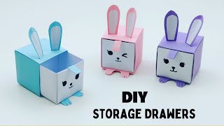 DIY MINI PAPER DRAWERS  PAPER CRAFT SMALL ORIGAMI STORAGE BOX DIY  DESK ORGANIZER DRAWER [upl. by Anida469]