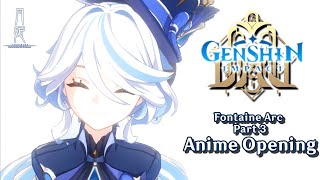 Genshin Impact Anime Opening  【Fontaine Arc  part 3】 『 Seimeisen 』by ReoNa CC [upl. by Ajim]