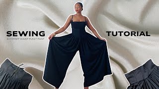 DIY High Waist Corset Pants  Sewing Tutorial  Pattern Drafting [upl. by Mara]