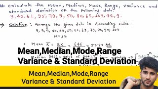 Mean Median Mode Range Variance and Standard Deviation  Individual Series  Arya Anjum [upl. by Rickey]