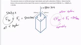 Mechanics of Materials  Statically indeterminate axially loaded members example 2 [upl. by Ferris265]