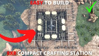 8x8 COMPACT CRAFTING STATION DESIGN  BEST FOR BIG TRIBES  ARK SURVIVAL EVOLVED  FAST ARB FARM [upl. by Hendry]