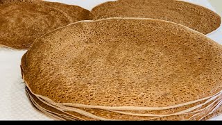 overnight 100 teff injera in detail injeraenjera ethiopian food recipesglutenfree [upl. by Zetnod127]