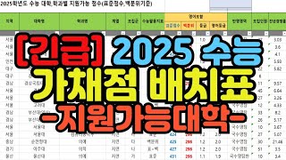 수시장인 2025 수능 가채점 배치표  2025 정시 지원가능대학 배치참고표  수능 난이도 정시 대학 학과 모의지원 [upl. by Acirrej696]