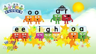 Word Magic  Letter Teams  EE IGH OA OO AR Learn to Spell  officialalphablocks [upl. by Lezley]