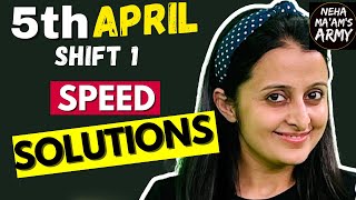 5th APRIL SHIFT 1 JEE APRIL 2024 PAPER SOLVING  SPEED SOLUTIONS  JEE MATHS  NEHA MAM jee2024 [upl. by Freiman]