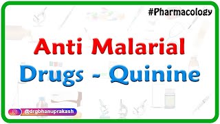 Anti malarial drugs  Quinine  Pharmacology by Dr Rajesh Gubba [upl. by Lleder]