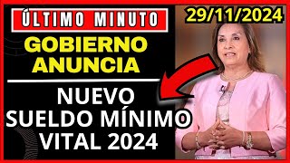 Gobierno anuncia AUMENTO de la Remuneración Mímima Vital 2024  Maurate dice Dina Boluarte decide [upl. by Bywoods]