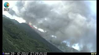 Pyroclastic flow on the volcano Stromboli Italy 9 October 2022 [upl. by Marbut]