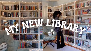 Setting up my DREAM cozy library ✨📚 [upl. by Esilrac]