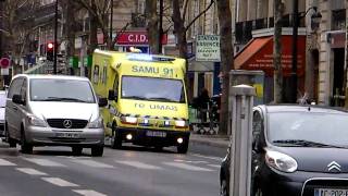 Paris Ambulance SAMU 91 Responding to Emergency with French Siren [upl. by Sternlight]