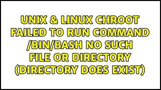 chroot failed to run command binbash  No such file or directory Directory does exist [upl. by Assetan]