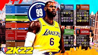 NBA 2K22 LEBRON JAMES BUILD  TWO WAY FACILITATING FINISHER BUILD [upl. by Vieva535]