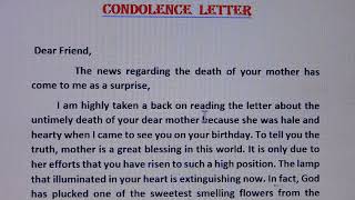 Condolence Letter [upl. by Hylan436]