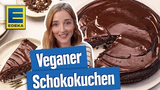 Veganer Schokokuchen  Saftiges amp veganes Schokokuchen Rezept [upl. by Gillette]