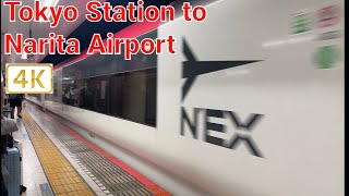 NEX Narita Express Ride  Tokyo Station to Narita Airport Japan 4K [upl. by Hayes]