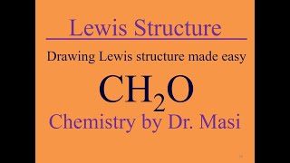 lewis structure for CH2O methanal formaldehyde [upl. by Aleta]