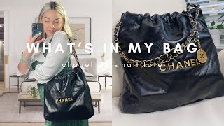 WHAT’S IN MY BAG 2022  Chanel 22 Small Tote Bag [upl. by Atsirk767]