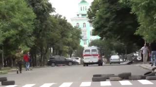 Луганск 2 06 2014 Авиаудар по ОГА Четко видна стрельба Самолёт наносит ракетный удар [upl. by Bronder]