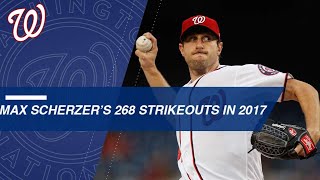 Watch all 268 of Max Scherzers strikeouts in 2017 [upl. by Ellecrag989]