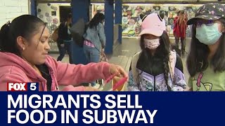 NYCs migrants selling food in subway [upl. by Clie]