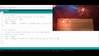 Arduino Toggle a LED using Direct Port Manipulation arduino arduinoide [upl. by Prissy]