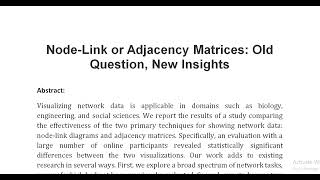 Node Link or Adjacency Matrices Old Question New Insights [upl. by Eimarrej]