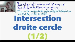 1ère S Intersection droite cercle 12 [upl. by Fitzhugh]