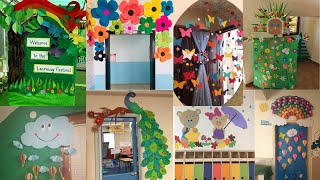 Preschool decoration ideasClassroom wall hanging decorationPaper flower decorationDoor decoration [upl. by Ahseat360]