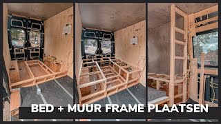 Bedframe zitgedeelte en wand in de camper plaatsen  VW Crafter L2H2 [upl. by Dnomsaj]